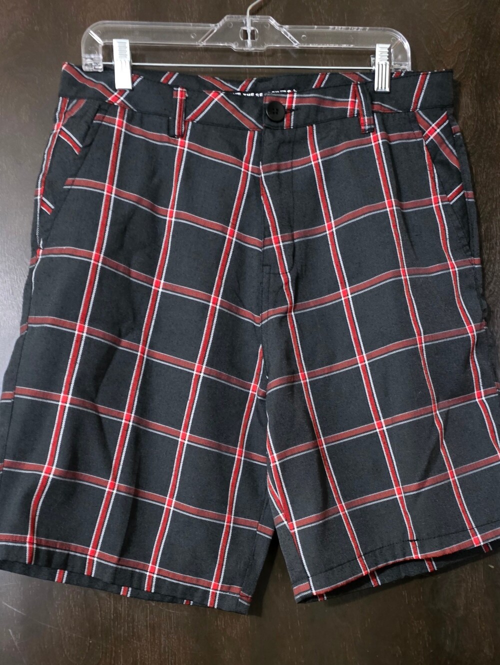 Rip Curl Black And Red Plaid Golf Casual Shorts Men's Size 34